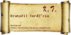 Kratofil Terézia névjegykártya