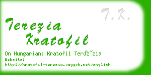terezia kratofil business card